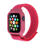 สายรัดนาฬิกาไนลอนพร้อมตะขอและห่วงสำหรับ Apple Watch Ultra 49 มม. / Series 8&7 45 มม. / SE 2&6&SE&5&4 44 มม. / 3&2&1 42 มม.