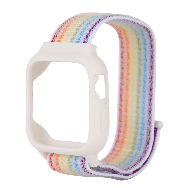 สายรัดนาฬิกาไนลอนพร้อมตะขอและห่วงสำหรับ Apple Watch Ultra 49 มม. / Series 8&7 45 มม. / SE 2&6&SE&5&4 44 มม. / 3&2&1 42 มม.