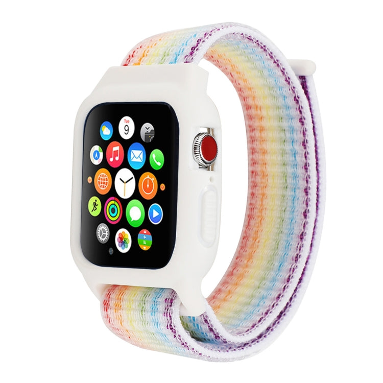 สายรัดนาฬิกาไนลอนพร้อมตะขอและห่วงสำหรับ Apple Watch Ultra 49 มม. / Series 8&7 45 มม. / SE 2&6&SE&5&4 44 มม. / 3&2&1 42 มม.