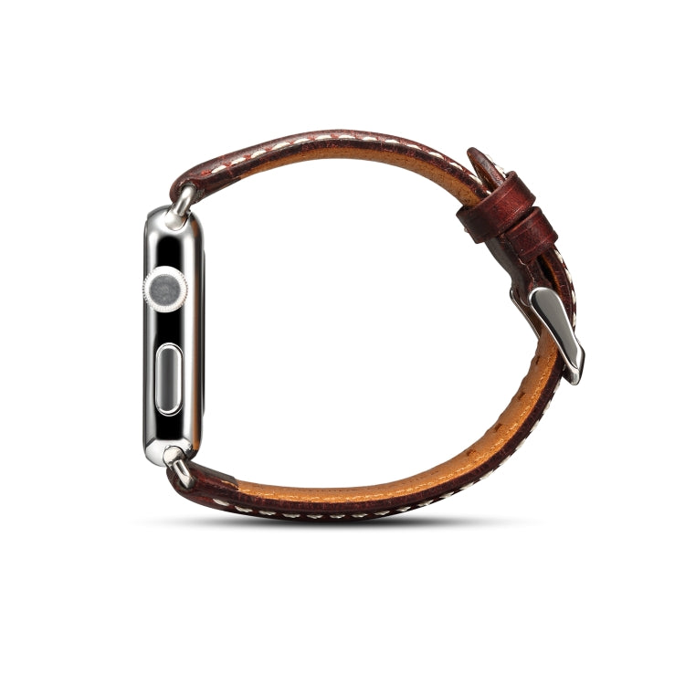 สายหนังนาฬิกา Denior Oil Wax Retro สำหรับ Apple Watch Series 10 42 มม. / 9&8&7 41 มม. / SE 3&SE 2&6&SE&5&4 40 มม. / 3&2&1 38 มม.