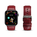 สายนาฬิกาหนังวัวลายจระเข้ Denior สำหรับ Apple Watch Ultra 49 มม. & Watch Ultra 2 49 มม. / Series 10 46 มม. / 9&8&7 45 มม. / SE 3&SE 2&6&SE&5&4 44 มม. / 3&2&1 42 มม.