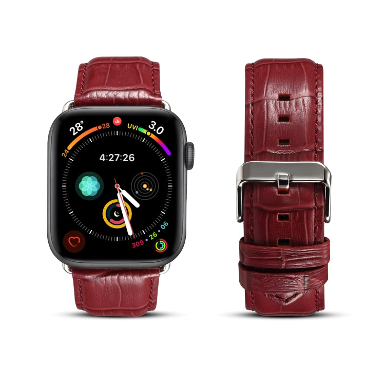 สายนาฬิกาหนังวัวลายจระเข้ Denior สำหรับ Apple Watch Ultra 49 มม. & Watch Ultra 2 49 มม. / Series 10 46 มม. / 9&8&7 45 มม. / SE 3&SE 2&6&SE&5&4 44 มม. / 3&2&1 42 มม.