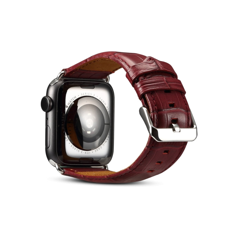 สายนาฬิกาหนังวัวลายจระเข้ Denior สำหรับ Apple Watch Ultra 49 มม. & Watch Ultra 2 49 มม. / Series 10 46 มม. / 9&8&7 45 มม. / SE 3&SE 2&6&SE&5&4 44 มม. / 3&2&1 42 มม.