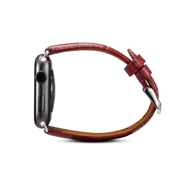 สายนาฬิกาหนังวัวลายจระเข้ Denior สำหรับ Apple Watch Ultra 49 มม. & Watch Ultra 2 49 มม. / Series 10 46 มม. / 9&8&7 45 มม. / SE 3&SE 2&6&SE&5&4 44 มม. / 3&2&1 42 มม.