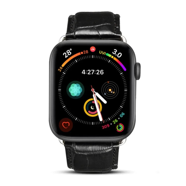 สายรัดนาฬิกาหนังวัวลายจระเข้ Denior สำหรับ Apple Watch Series 10 ขนาด 42 มม. / 9&8&7 ขนาด 41 มม. / SE 3&SE 2&6&SE&5&4 ขนาด 40 มม. / 3&2&1 ขนาด 38 มม.