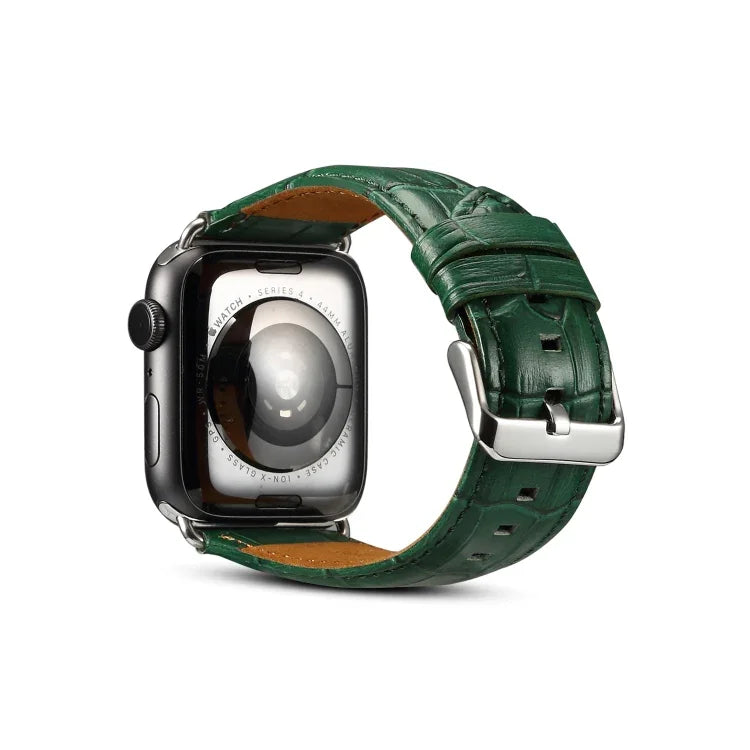 สายรัดนาฬิกาหนังวัวลายจระเข้ Denior สำหรับ Apple Watch Series 10 ขนาด 42 มม. / 9&8&7 ขนาด 41 มม. / SE 3&SE 2&6&SE&5&4 ขนาด 40 มม. / 3&2&1 ขนาด 38 มม.