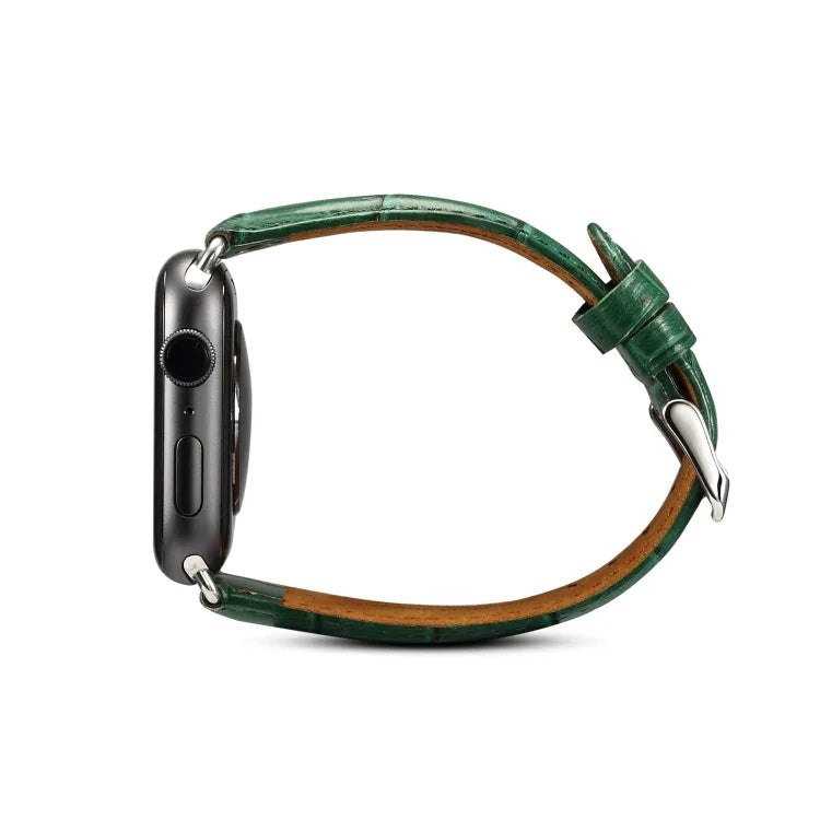 สายรัดนาฬิกาหนังวัวลายจระเข้ Denior สำหรับ Apple Watch Series 10 ขนาด 42 มม. / 9&8&7 ขนาด 41 มม. / SE 3&SE 2&6&SE&5&4 ขนาด 40 มม. / 3&2&1 ขนาด 38 มม.