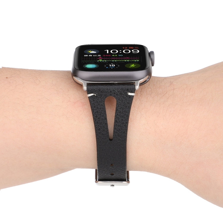 สายหนังรูปตัววีเรียบง่ายสำหรับ Apple Watch Ultra 49มม. และ Watch Ultra 2 49มม. / Series 10 46มม. / 9&8&7 45มม. / SE 3&SE 2&6&SE&5&4 44มม. / 3&2&1 42มม.