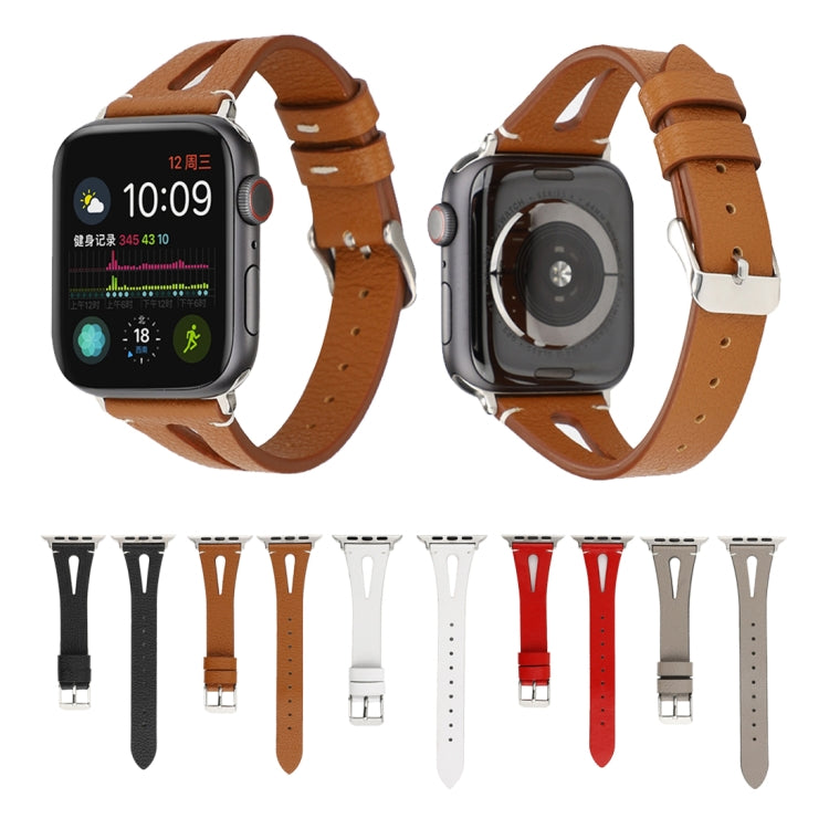สายหนังรูปตัววีเรียบง่ายสำหรับ Apple Watch Series 7 41 มม. / 6 & SE & 5 & 4 40 มม. / 3 & 2 & 1 38 มม.