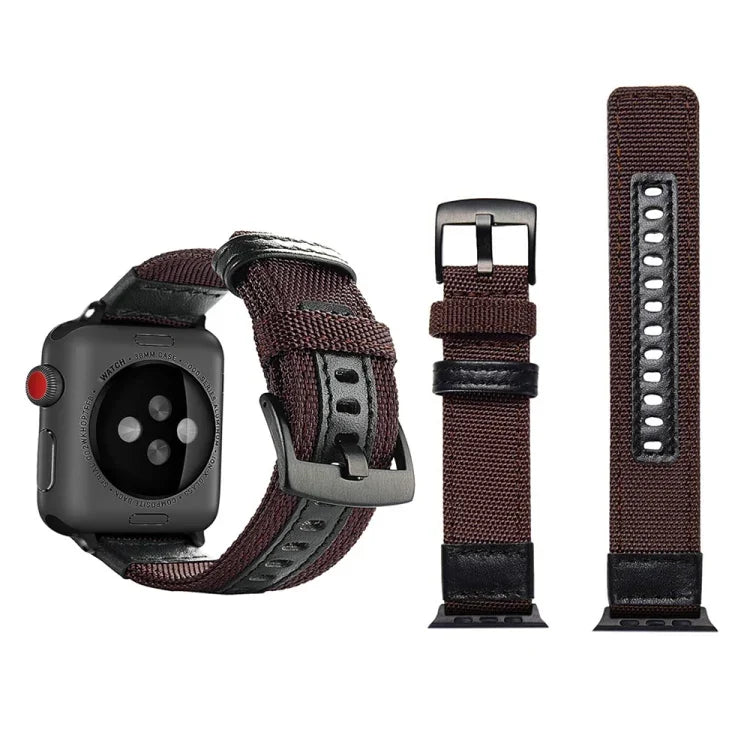 สายรัดนาฬิกาไนลอนสไตล์ Jeep พร้อมหัวเข็มขัดสแตนเลสสำหรับ Apple Watch Series 3 & 2 & 1 42 มม.