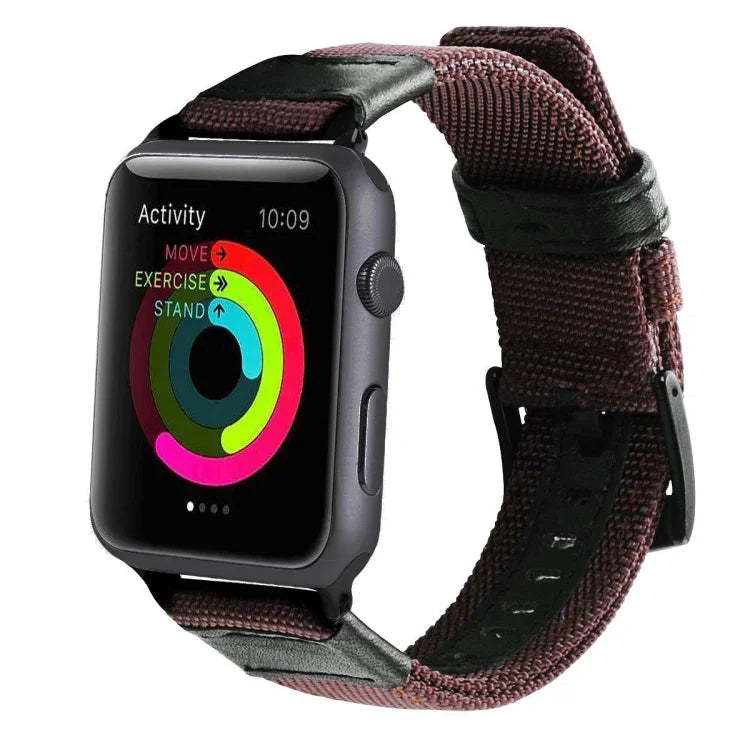 สายรัดนาฬิกาไนลอนสไตล์ Jeep พร้อมหัวเข็มขัดสแตนเลสสำหรับ Apple Watch Series 3 & 2 & 1 42 มม.