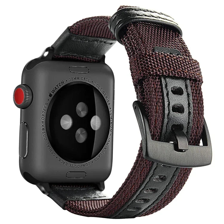 สายรัดนาฬิกาไนลอนสไตล์ Jeep พร้อมหัวเข็มขัดสแตนเลสสำหรับ Apple Watch Series 3 & 2 & 1 42 มม.