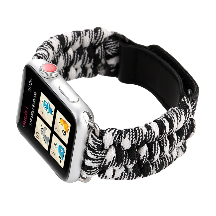 สายนาฬิกาหนังแท้ Magic Paste พร้อมเชือกไนลอนและหัวเข็มขัดสแตนเลสสำหรับ Apple Watch Series 10 ขนาด 42 มม. / 9&8&7 ขนาด 41 มม. / SE 3&SE 2&6&SE&5&4 ขนาด 40 มม. / 3&2&1 ขนาด 38 มม. / 7 ขนาด 41 มม. / 6&SE&5&4 ขนาด 40 มม. / 3&2&1 ขนาด 38 มม.