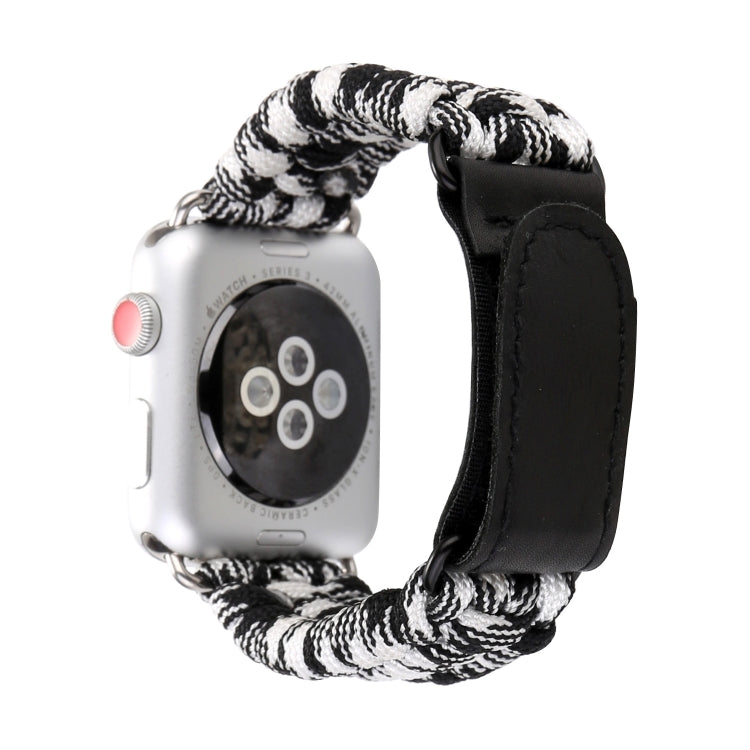 สายนาฬิกาหนังแท้ Magic Paste พร้อมเชือกไนลอนและหัวเข็มขัดสแตนเลสสำหรับ Apple Watch Series 10 ขนาด 42 มม. / 9&8&7 ขนาด 41 มม. / SE 3&SE 2&6&SE&5&4 ขนาด 40 มม. / 3&2&1 ขนาด 38 มม. / 7 ขนาด 41 มม. / 6&SE&5&4 ขนาด 40 มม. / 3&2&1 ขนาด 38 มม.