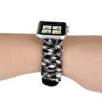 สายนาฬิกาหนังแท้ Magic Paste พร้อมเชือกไนลอนและหัวเข็มขัดสแตนเลสสำหรับ Apple Watch Series 10 ขนาด 42 มม. / 9&8&7 ขนาด 41 มม. / SE 3&SE 2&6&SE&5&4 ขนาด 40 มม. / 3&2&1 ขนาด 38 มม. / 7 ขนาด 41 มม. / 6&SE&5&4 ขนาด 40 มม. / 3&2&1 ขนาด 38 มม.