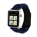 สายรัดนาฬิกาข้อมือไนลอนเชือกร่มหนังแท้ Magic Paste พร้อมหัวเข็มขัดสแตนเลส สำหรับ Apple Watch Ultra 49 มม. & Watch Ultra 2 49 มม. / Series 10 46 มม. / 9&8&7 45 มม. / SE 3&SE 2&6&SE&5&4 44 มม. / 3&2&1 42 มม., 7 45 มม. / 6&SE&5&4 44 มม. / 3&2&1 42 มม.