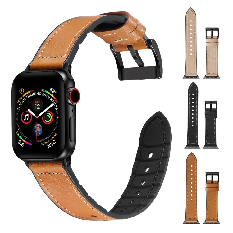 สายรัดนาฬิกา TPU สีเรียบ + สแตนเลส สำหรับ Apple Watch Series 7 45mm / 6 & SE & 5 & 4 44mm / 3 & 2 & 1 42mm, 44mm