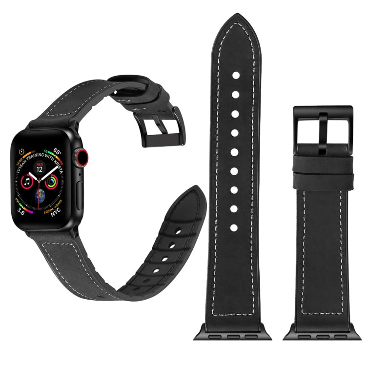สายรัดนาฬิกา TPU สีเรียบ + สแตนเลส สำหรับ Apple Watch Series 10 42mm / 9&8&7 41mm / SE 3&SE 2&6&SE&5&4 40mm / 3&2&1 38mm, 40mm