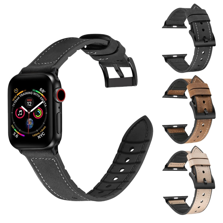 สายรัดนาฬิกา TPU สีเรียบ + สแตนเลส สำหรับ Apple Watch Series 10 42mm / 9&8&7 41mm / SE 3&SE 2&6&SE&5&4 40mm / 3&2&1 38mm, 40mm