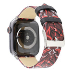 สายรัดนาฬิกาหนังแท้พิมพ์ลายหนามสำหรับ Apple Watch Series 10 42 มม. / 9&8&7 41 มม. / SE 3&SE 2&6&SE&5&4 40 มม. / 3&2&1 38 มม., 40 มม.