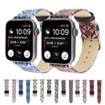 สายรัดนาฬิกาหนังแท้พิมพ์ลายหนามสำหรับ Apple Watch Series 10 42 มม. / 9&8&7 41 มม. / SE 3&SE 2&6&SE&5&4 40 มม. / 3&2&1 38 มม., 40 มม.