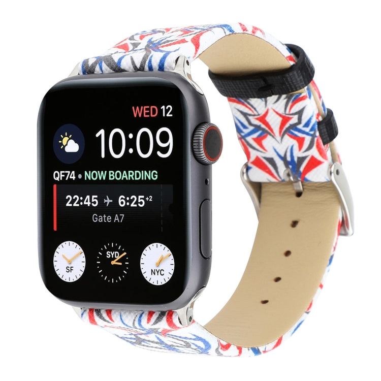 สายรัดนาฬิกาหนังแท้พิมพ์ลายหนามสำหรับ Apple Watch Ultra 49 มม. & Watch Ultra 2 49 มม. / Series 10 46 มม. / 9&8&7 45 มม. / SE 3&SE 2&6&SE&5&4 44 มม. / 3&2&1 42 มม., 44 มม.
