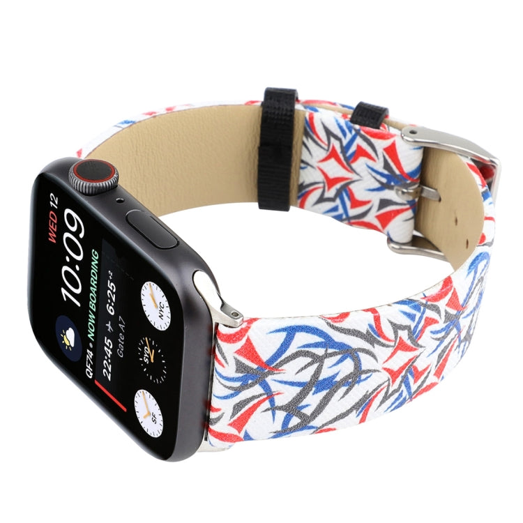 สายรัดนาฬิกาหนังแท้พิมพ์ลายหนามสำหรับ Apple Watch Ultra 49 มม. & Watch Ultra 2 49 มม. / Series 10 46 มม. / 9&8&7 45 มม. / SE 3&SE 2&6&SE&5&4 44 มม. / 3&2&1 42 มม., 44 มม.