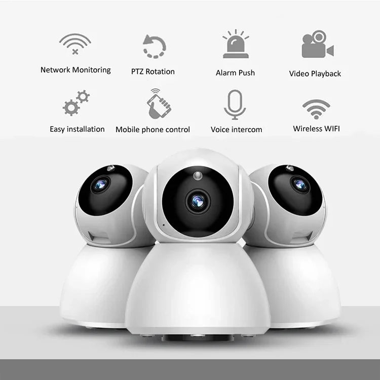 กล้อง IP ไร้สาย 720P HD 1.0 MP รองรับการมองเห็นในที่มืดด้วยอินฟราเรด / ตรวจจับการเคลื่อนไหว / ควบคุมผ่านแอป, ปลั๊ก EU, 720P
