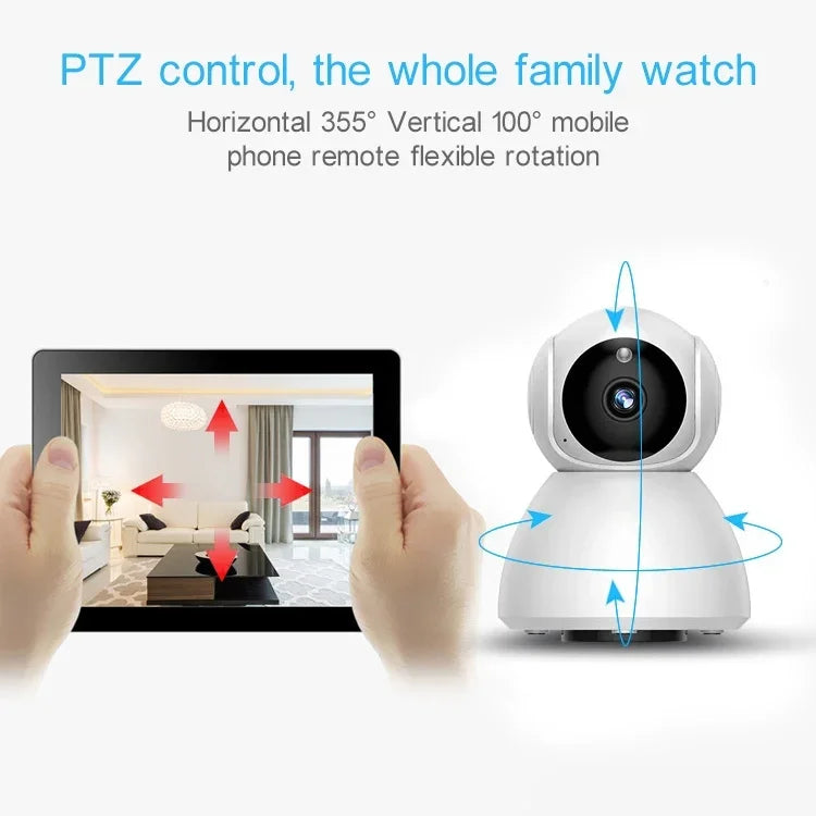 กล้อง IP ไร้สาย 720P HD 1.0 MP รองรับการมองเห็นในที่มืดด้วยอินฟราเรด / ตรวจจับการเคลื่อนไหว / ควบคุมผ่านแอป, ปลั๊ก EU, 720P