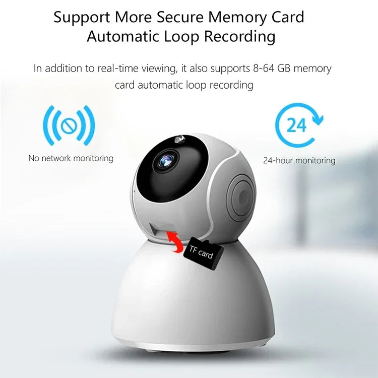 กล้อง IP ไร้สาย 720P HD 1.0 MP รองรับการมองเห็นในที่มืดด้วยอินฟราเรด / ตรวจจับการเคลื่อนไหว / ควบคุมผ่านแอป, ปลั๊ก EU, 720P