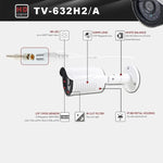 กล้อง AHD กันน้ำ 3.6 มม. 5MP รุ่น 632A-H2 ได้รับการรับรอง CE & RoHS พร้อมไฟ LED อินฟราเรด 36 ดวง รองรับการมองเห็นในที่มืดและการปรับสมดุลสีขาว 632A-H2, 632A-W, 632A-L