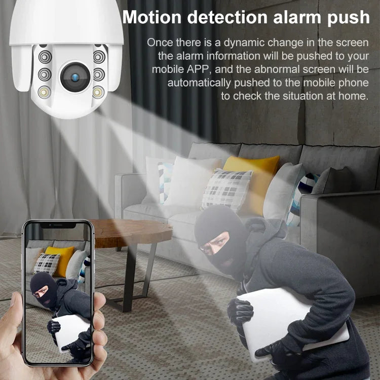 QX2 กล้องอัจฉริยะ WiFi 1080P HD 360 องศา พาโนรามา กลางวันและกลางคืน สีเต็มรูปแบบ กันน้ำ IP66 รองรับการตรวจจับการเคลื่อนไหว / เสียงสองทาง / การ์ด TF, ปลั๊ก US, รุ่น WiFi