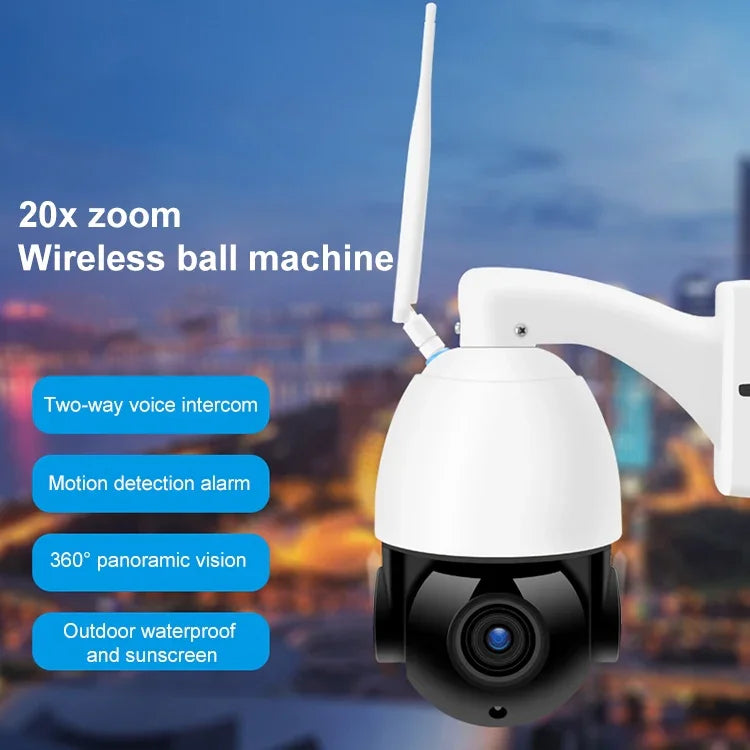 กล้องโดมอัจฉริยะ QX5 ความละเอียด 2 ล้านพิกเซล 1080P HD ซูม 20 เท่า ไร้สาย WiFi รองรับการมองเห็นในที่มืดด้วยอินฟราเรด / ตรวจจับการเคลื่อนไหว / สื่อสารด้วยเสียง / การ์ด TF, ปลั๊ก AU, รุ่น WiFi
