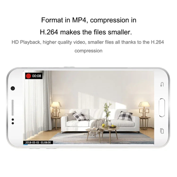 กล้องวงจรปิดสวมใส่อัจฉริยะ CAMSOY C9 HD 1280 x 720P มุมกว้าง 70 องศา ไร้สาย WiFi รองรับการมองเห็นในที่มืดด้วยอินฟราเรด การตรวจจับการเคลื่อนไหว สัญญาณเตือน บันทึกวนซ้ำ และจับภาพตามเวลา C9