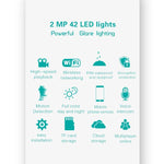 กล้องไฟสวนอัจฉริยะ DP16 2.0 ล้านพิกเซล 42 ดวง LED, รองรับการตรวจจับการเคลื่อนไหว / มองเห็นในที่มืด / สื่อสารด้วยเสียง / การ์ด TF, ปลั๊ก AU, DP16