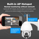 กล้องวงจรปิดไร้สาย HD PTZ สำหรับความปลอดภัยในบ้าน กล้องโดมเครือข่ายกันน้ำ IP66 รองรับการมองเห็นในที่มืด การตรวจจับการเคลื่อนไหว และการ์ด TF ปลั๊ก US, 2.0 MP