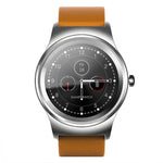 นาฬิกาอัจฉริยะ Bluetooth หน้าจอสัมผัสสีขนาด 1.28 นิ้ว SMA-Round กันน้ำ รองรับการควบคุมด้วยเสียง / ตรวจวัดอัตราการเต้นของหัวใจ / ติดตามการนอนหลับ / กล้อง Bluetooth, ใช้งานได้กับระบบ Android และ iOS, SMA-Round/สายหนังสีส้ม, SMA-Round/สายหนังสีเงิน