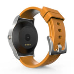 นาฬิกาอัจฉริยะ Bluetooth หน้าจอสัมผัสสีขนาด 1.28 นิ้ว SMA-Round กันน้ำ รองรับการควบคุมด้วยเสียง / ตรวจวัดอัตราการเต้นของหัวใจ / ติดตามการนอนหลับ / กล้อง Bluetooth, ใช้งานได้กับระบบ Android และ iOS, SMA-Round/สายหนังสีส้ม, SMA-Round/สายหนังสีเงิน