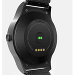 นาฬิกาอัจฉริยะ Bluetooth หน้าจอสัมผัสสีขนาด 1.28 นิ้ว SMA-Round กันน้ำ รองรับการควบคุมด้วยเสียง / ตรวจวัดอัตราการเต้นของหัวใจ / ติดตามการนอนหลับ / กล้อง Bluetooth, ใช้งานได้กับระบบ Android และ iOS, SMA-Round/สายหนังสีส้ม, SMA-Round/สายหนังสีเงิน