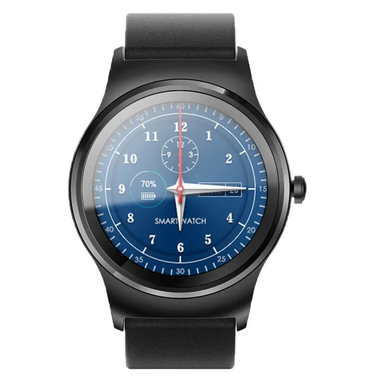 นาฬิกาอัจฉริยะ Bluetooth หน้าจอสัมผัสสีขนาด 1.28 นิ้ว SMA-Round กันน้ำ รองรับการควบคุมด้วยเสียง / ตรวจวัดอัตราการเต้นของหัวใจ / ติดตามการนอนหลับ / กล้อง Bluetooth, ใช้งานได้กับระบบ Android และ iOS, SMA-Round/สายหนังสีส้ม, SMA-Round/สายหนังสีเงิน
