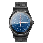 นาฬิกาอัจฉริยะ Bluetooth หน้าจอสัมผัสสีขนาด 1.28 นิ้ว SMA-Round กันน้ำ รองรับการควบคุมด้วยเสียง / ตรวจวัดอัตราการเต้นของหัวใจ / ติดตามการนอนหลับ / กล้อง Bluetooth, ใช้งานได้กับระบบ Android และ iOS, SMA-Round/สายหนังสีส้ม, SMA-Round/สายหนังสีเงิน
