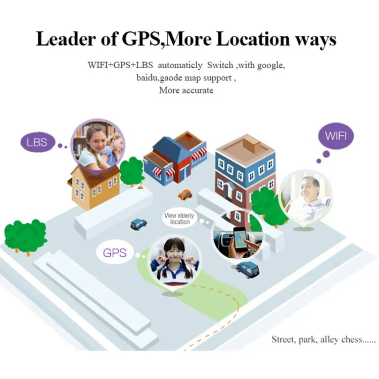 นาฬิกาอัจฉริยะ GPS หน้าจอ HD LCD ขนาด 1.22 นิ้ว D99+ สำหรับผู้สูงอายุ กันน้ำ รองรับ GPS + LBS + WiFi ระบุตำแหน่ง / โทรสองทาง / ตรวจสอบเสียง / ปุ่มกดฉุกเฉิน / แจ้งเตือนถอดนาฬิกา / รั้วความปลอดภัย, D99+ สีโรสโกลด์