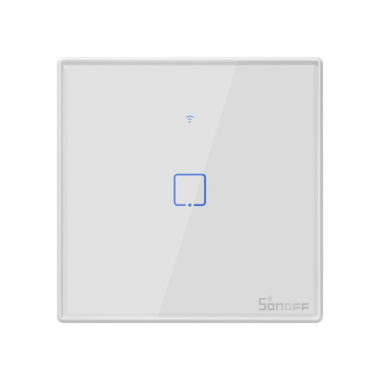 สวิตช์ผนังแบบสัมผัส Sonoff T2 ขนาด 86 มม. แผงกระจกนิรภัย สำหรับสมาร์ทโฮม รองรับ Alexa และ Google Home แรงดันไฟฟ้า AC 100V-240V ปลั๊ก EU ขนาด 86 มม.