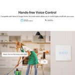 สวิตช์ผนังแบบสัมผัส Sonoff T2 ขนาด 86 มม. แผงกระจกนิรภัย สำหรับสมาร์ทโฮม รองรับ Alexa และ Google Home แรงดันไฟฟ้า AC 100V-240V ปลั๊ก EU ขนาด 86 มม.