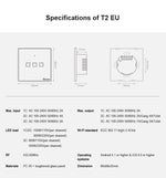 สวิตช์ผนังกระจกนิรภัย Sonoff T2 Touch ขนาด 86 มม. สำหรับบ้านอัจฉริยะ รองรับ Alexa และ Google Home, AC 100V-240V, ปลั๊ก EU, ขนาด 86 มม. / 2 ปลั๊ก EU