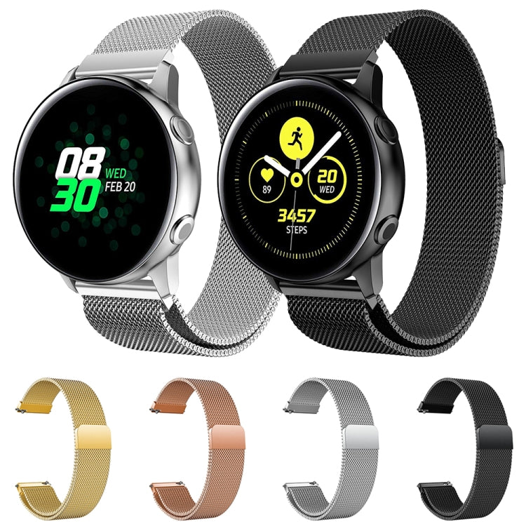 สายนาฬิกาตาข่ายสแตนเลสแม่เหล็ก Milanis สำหรับ Galaxy Watch Active ขนาด 20 มม.