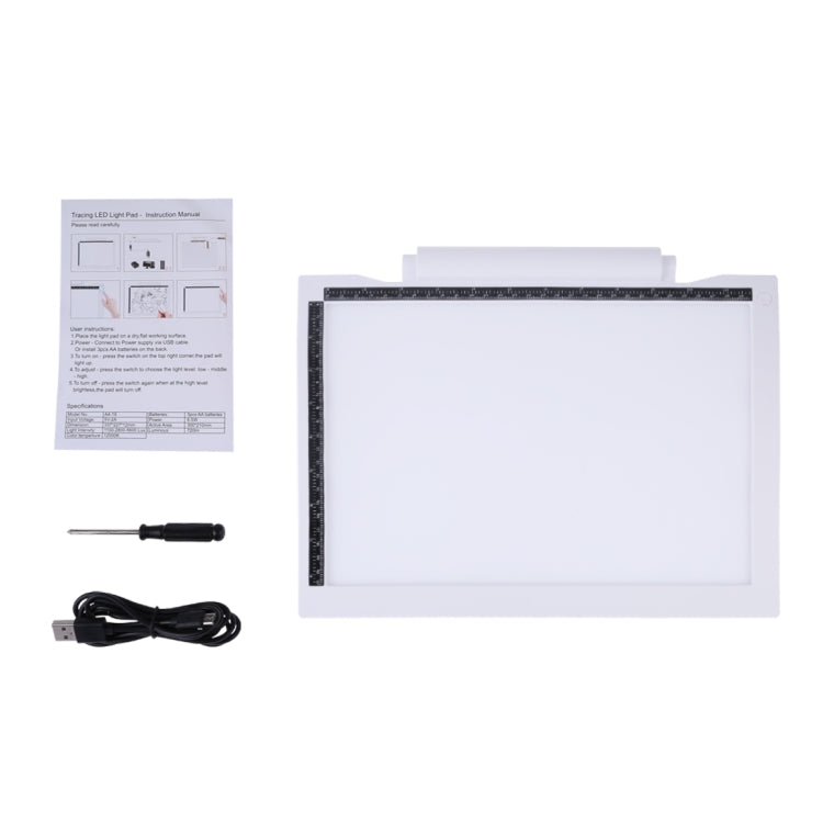 แผ่นไฟวาดภาพ LED ขนาด A4-19 กำลังไฟ 6.5W ปรับความสว่างได้ 3 ระดับ พร้อมสาย USB
