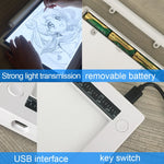 แผ่นไฟวาดภาพ LED ขนาด A4-19 กำลังไฟ 6.5W ปรับความสว่างได้ 3 ระดับ พร้อมสาย USB