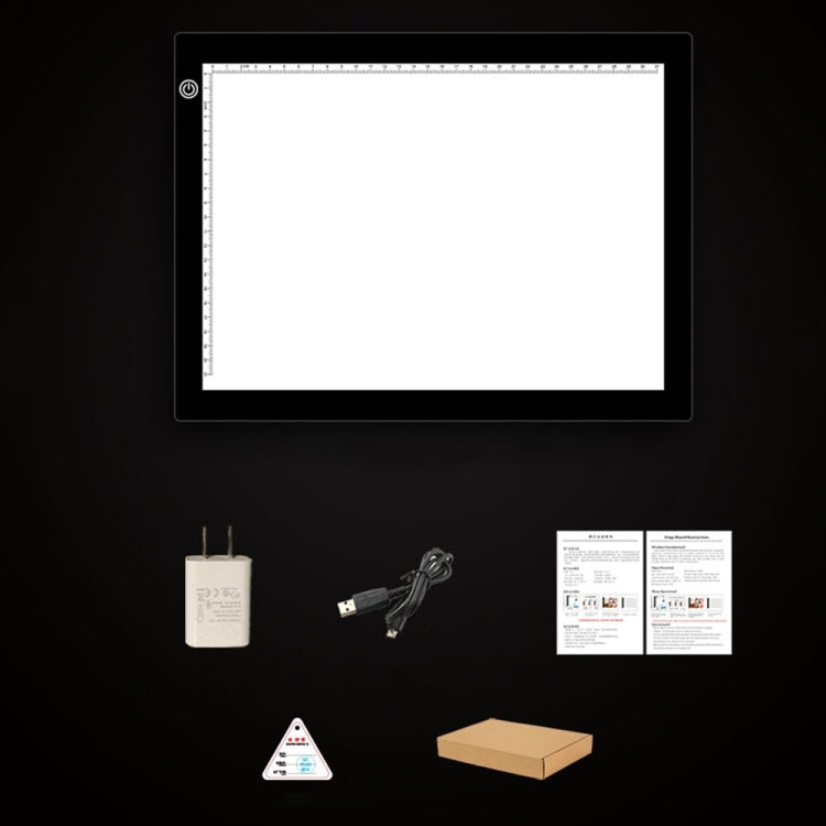 A4 Size 5W 5V LED LED Stepless Dimmable Acrylic Copy Boards for Anime Sketch Drawing Sketchpad, with USB Cable , Size：220x330x5mm, Stepless Dimmable