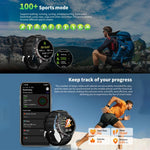 นาฬิกาอัจฉริยะ HAMTOD GT45 ขนาด 1.6 นิ้ว กันน้ำ รองรับการโทร Bluetooth / วัดอัตราการเต้นหัวใจ / ตรวจวัดออกซิเจนในเลือด